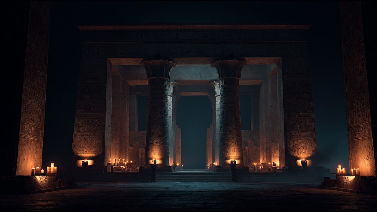 Temple of Anubis | 3 Hours Ancient Egyptian Rain & Ambient Music for Meditation & Sleep