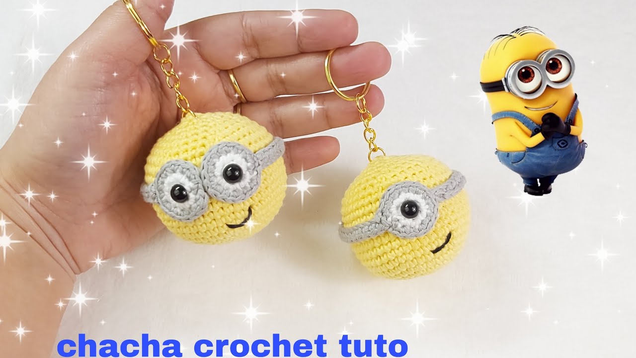 Tuto porte-clés balles les minions au crochet facile a réaliser