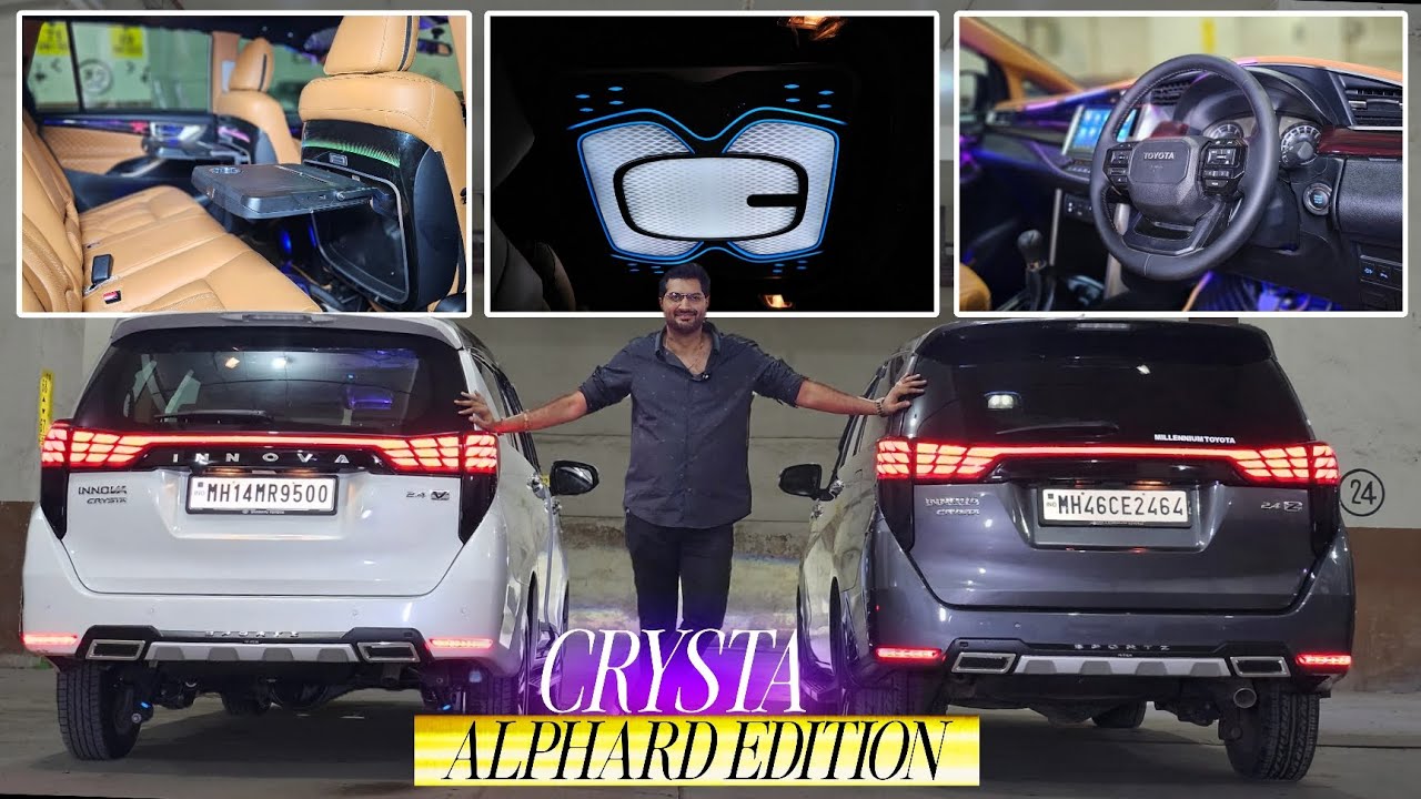 INNOVA CRYSTA ALPHARD EDITION WITH BUSINESS CLASS INTERIOR TOP GEAR SEAT TRAY & COSMIC ROOF...!!!