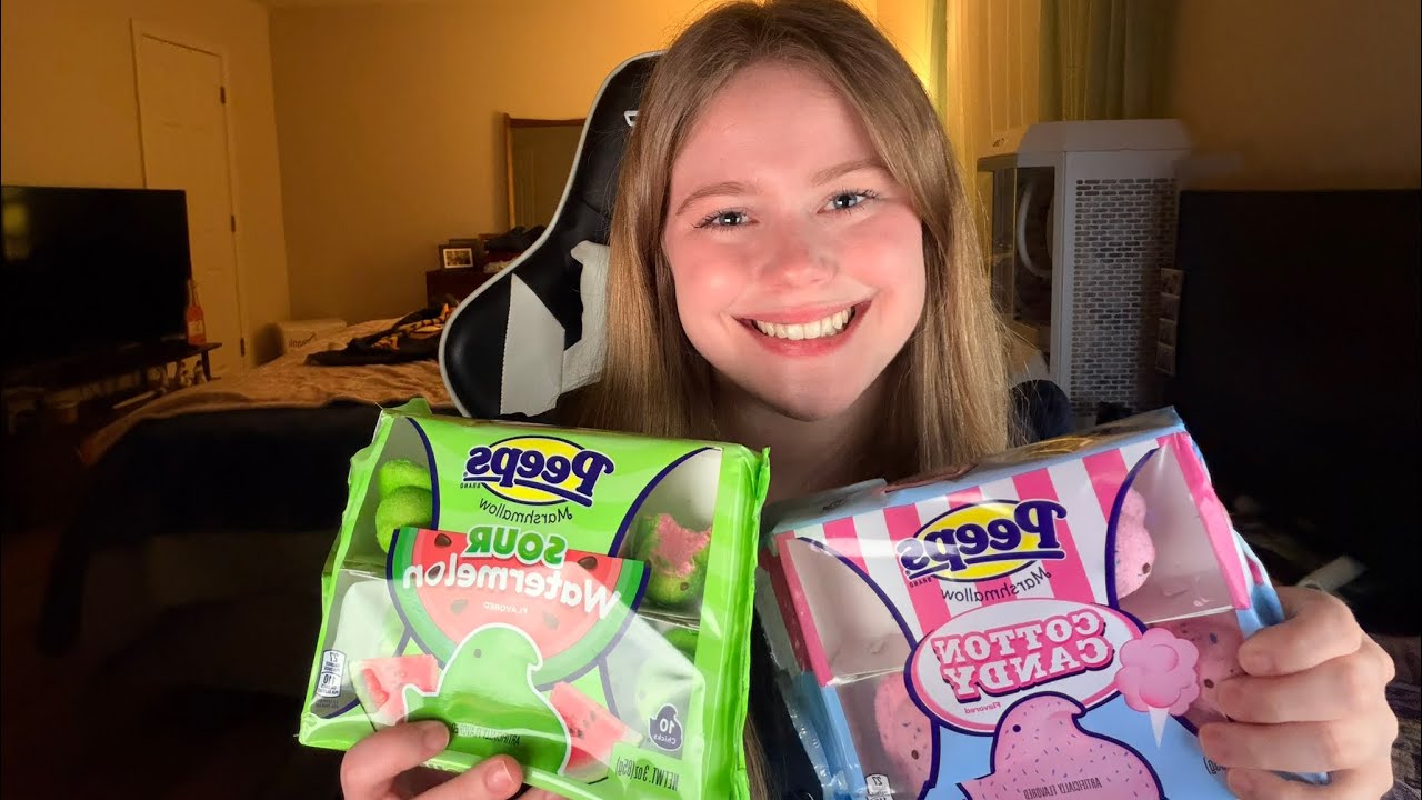 ASMR Trying Peeps (Mukbang, mouth sounds) 
