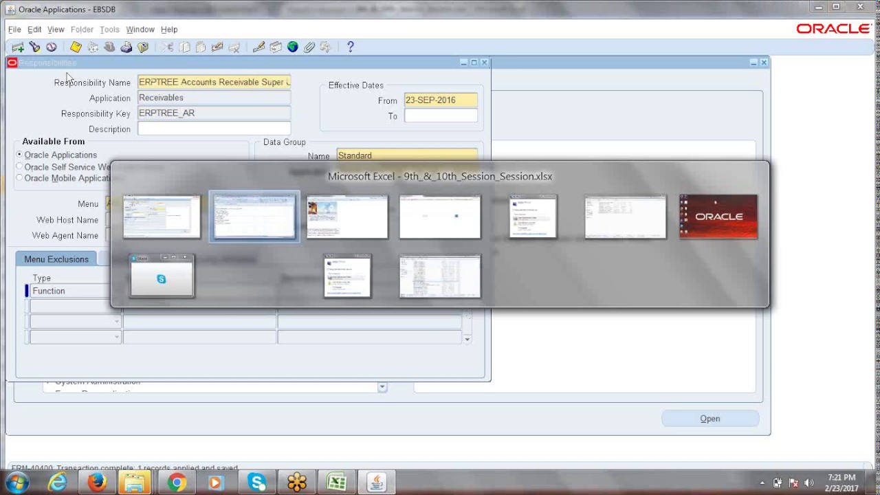 Oracle R12 Financials Training - 11th Class - Buy Recorded Class Videos