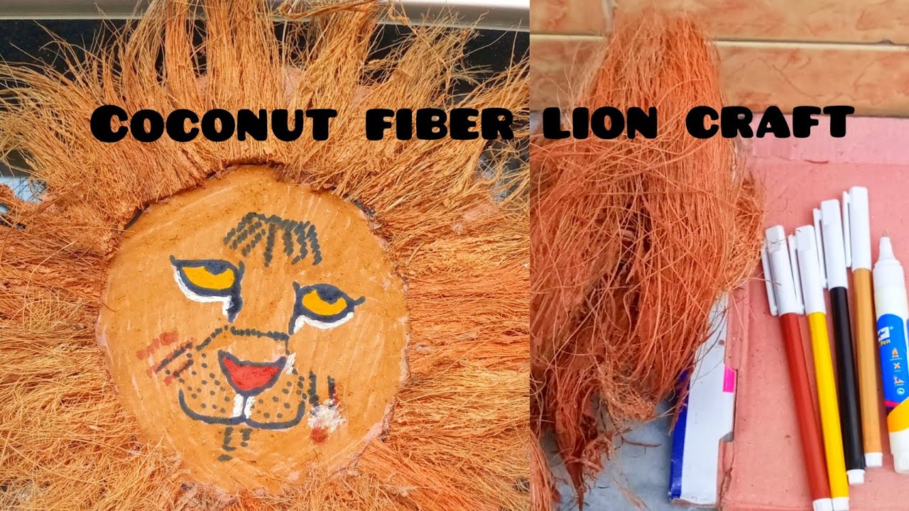 coconut husk lion craft #coconuthuskcraft #coconutcraft #huskcraft #coconutshellcraftmaking