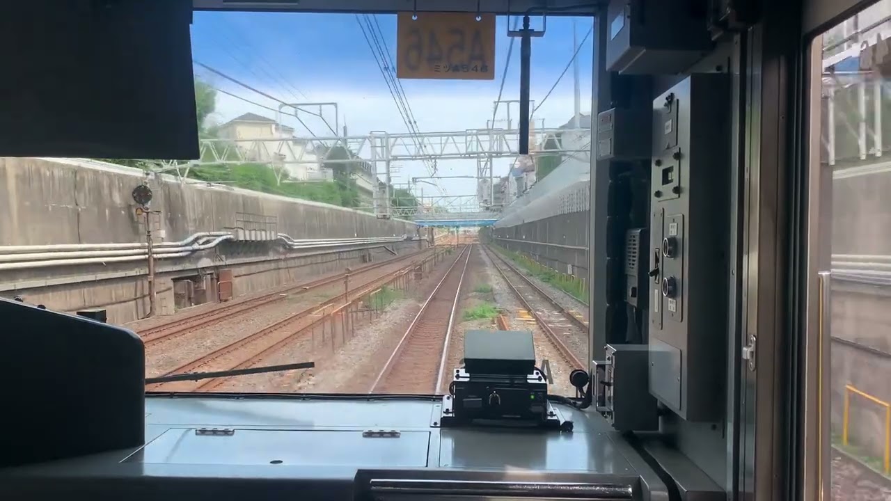 [前面展望]JR中央・総武線（各駅停車）東船橋駅から津田沼駅