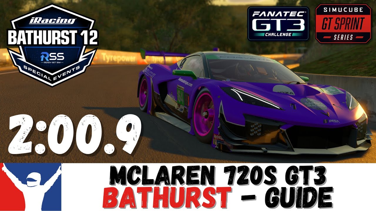 iRacing McLaren GT3 Bathurst Guide Lap - 2:00.9 - Mount Panorama McLaren 720S Hot Lap