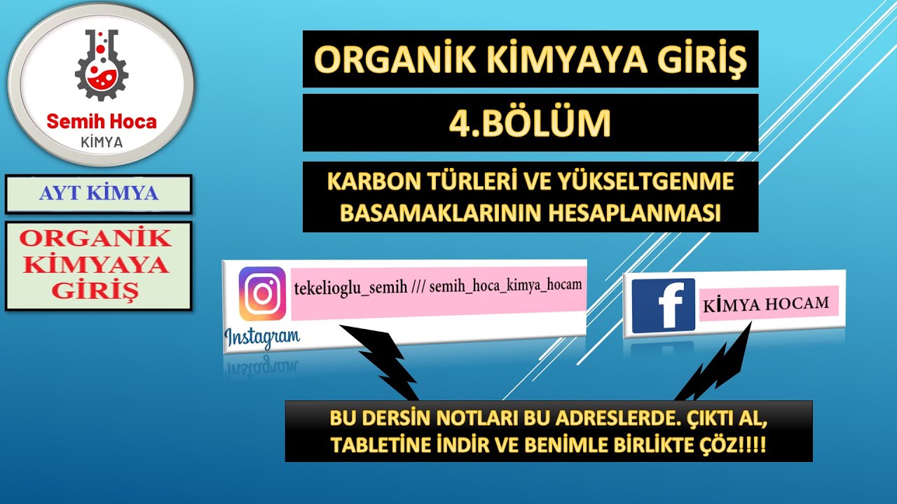 KARBON TÜRLERİ VE YÜKSELTGENME BASAMAĞI HESABI