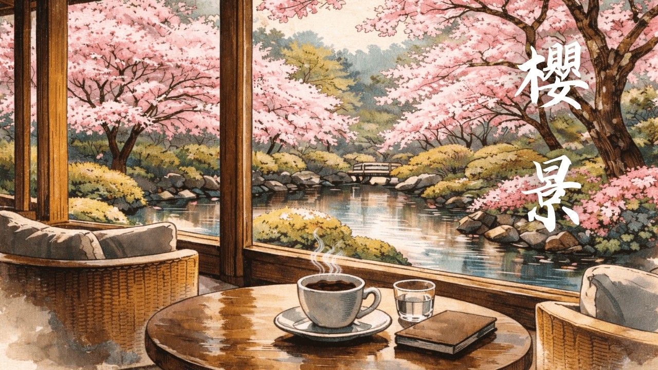 Japanese Zen Jazz | Sakura Lounge at the Ryokan – Spring Café BGM