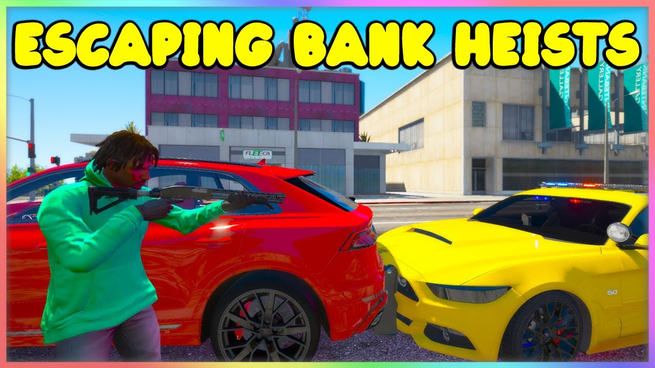 ESCAPING COPS FROM BANK HEIST IN GTA 5 RP..