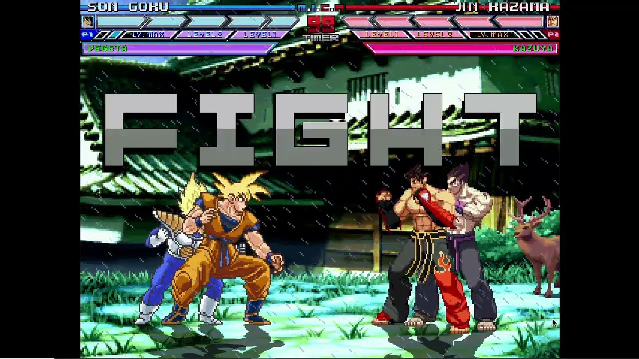 Karane MUGEN Battle #386: Goku & Vegeta vs Jin Hazama & Kazuya Mishima