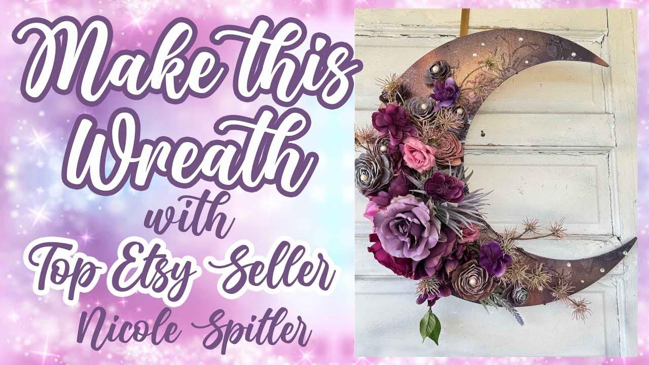 Make this EASY Mystical Moon Wreath, DIY Witchy Home Decor, Iridescent Moon Decor