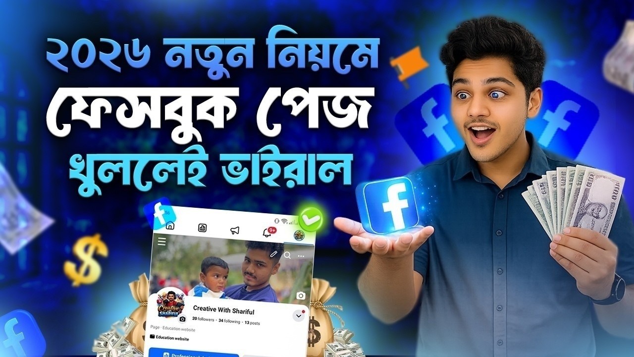 নতুন নিয়মে ফেসবুক পেজ খোলার নিয়ম সম্পূর্ণ গাইড ২০২৬ |  how to create facebook page in bangla