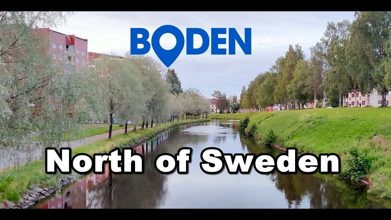 Boden Sweden (2K QHD). Буден, белые ночи. Прогулка по городу. (Boden city, North of Sweden).