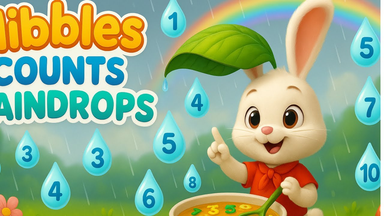 Nibbles Counts Raindrops | Rainy Day Counting Song for Kids | Learn Numbers 1 to 10