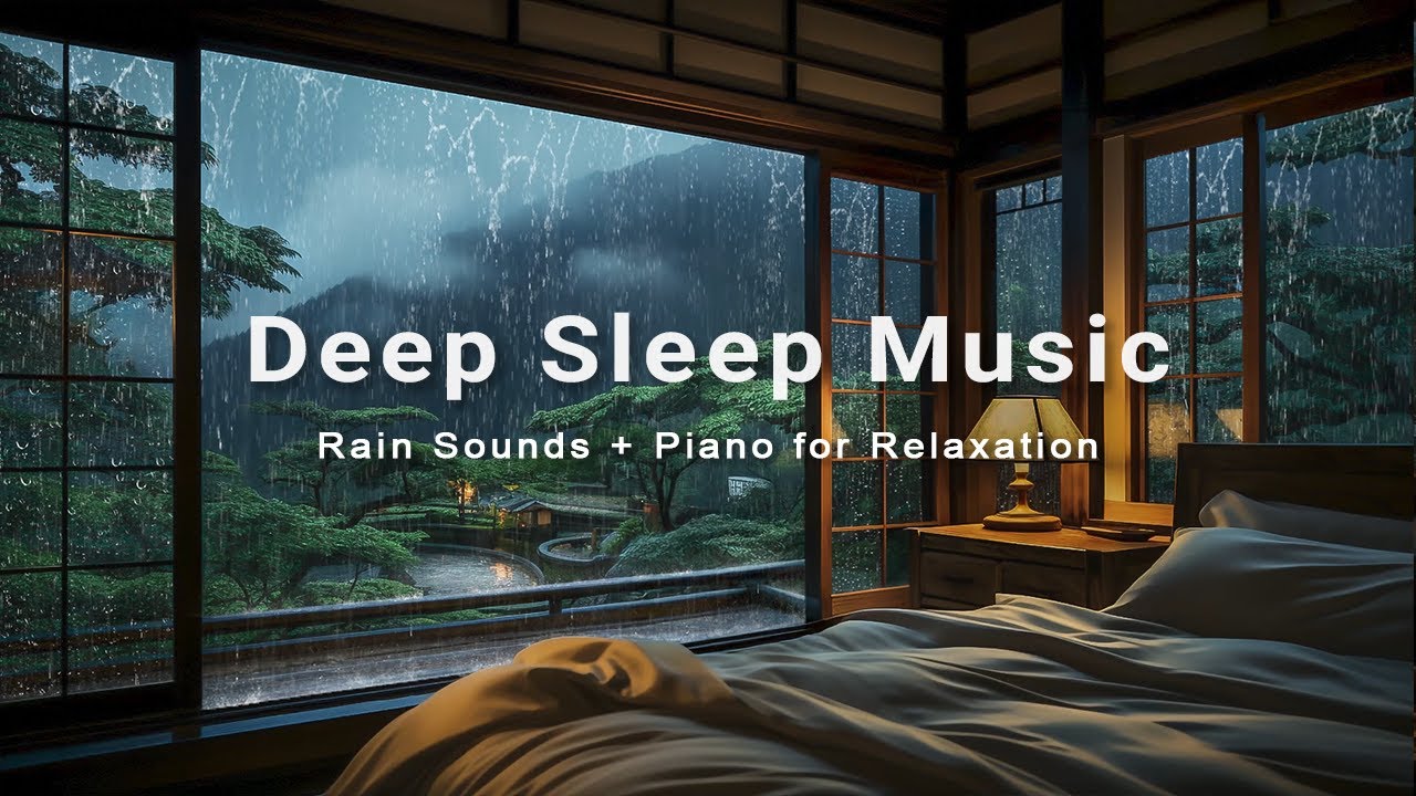Deep Sleep Music with Peaceful Piano & Rain Sounds - Healing Music for Sleep, Stress Relief, Anxiety