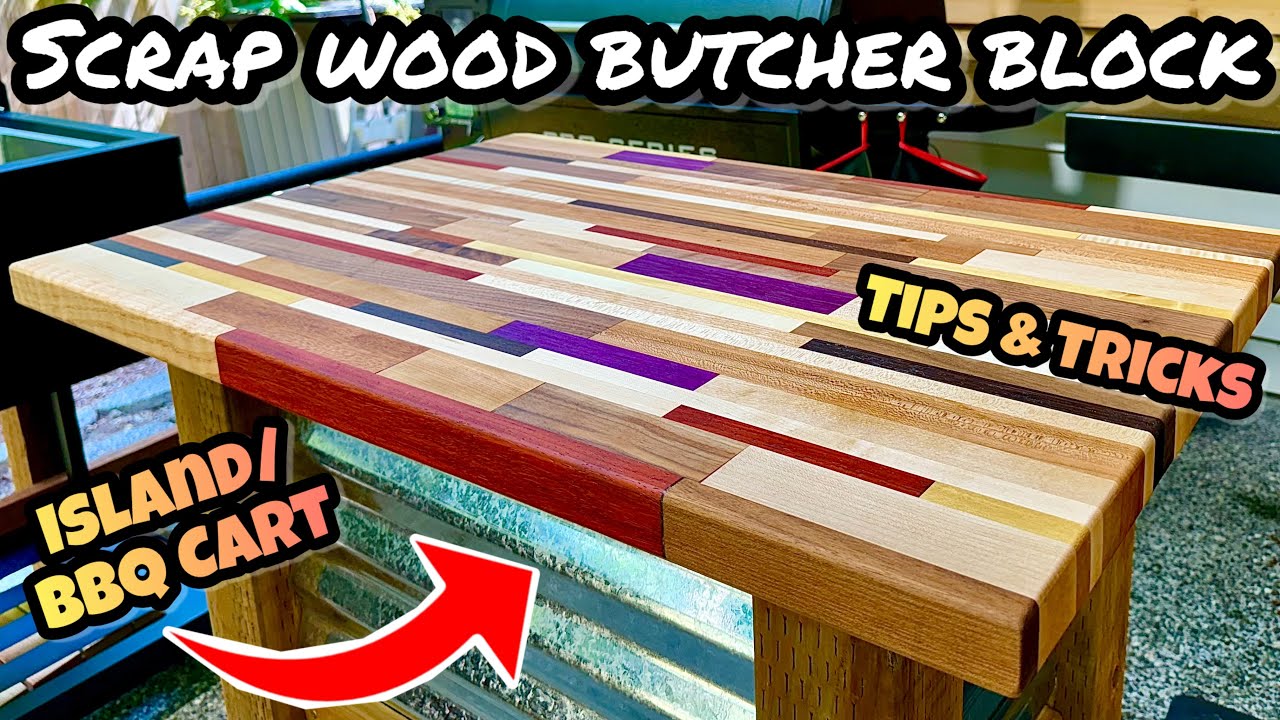 Scrap Wood Butcher Block: Grill Cart/ Outdoor Kitchen Island Build
