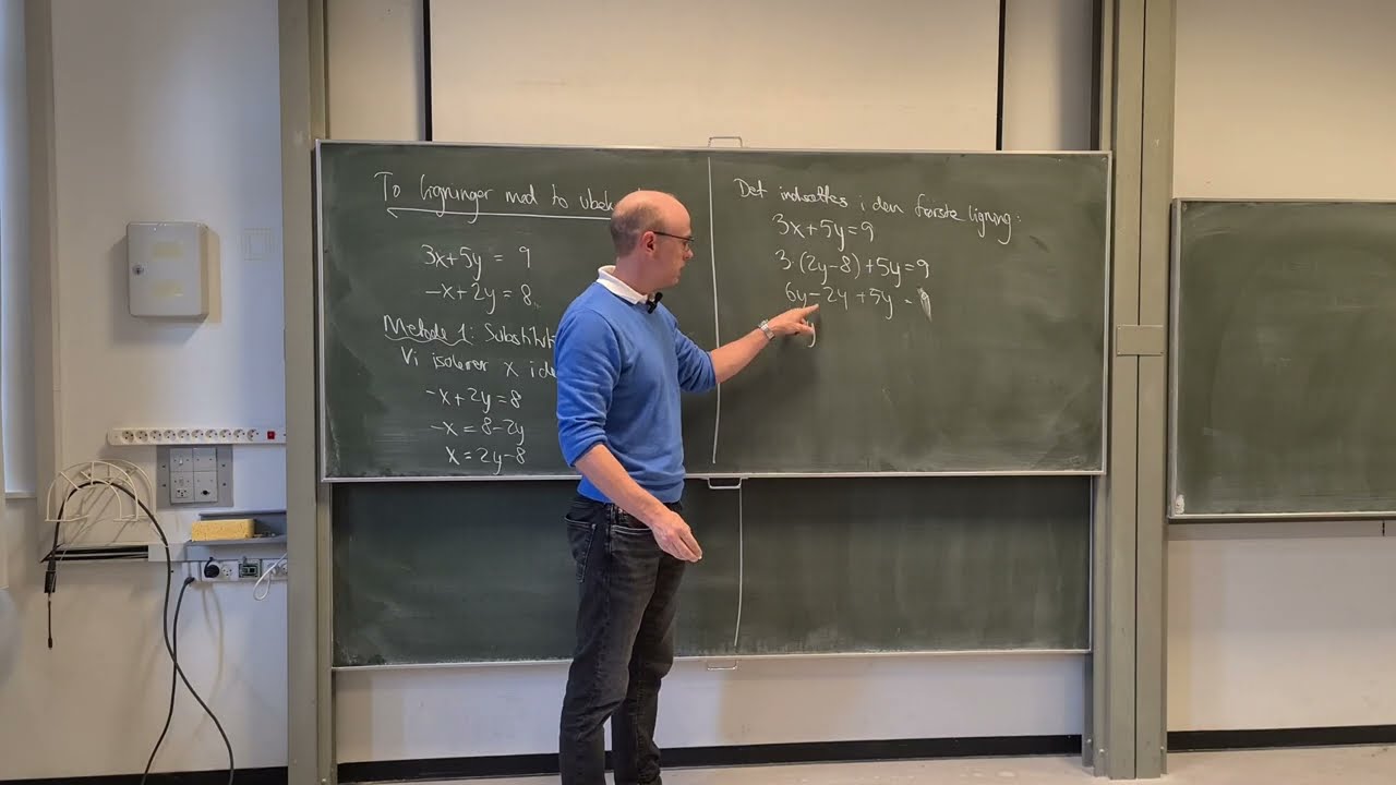 To ligninger med to ubekendte - eksempel 2