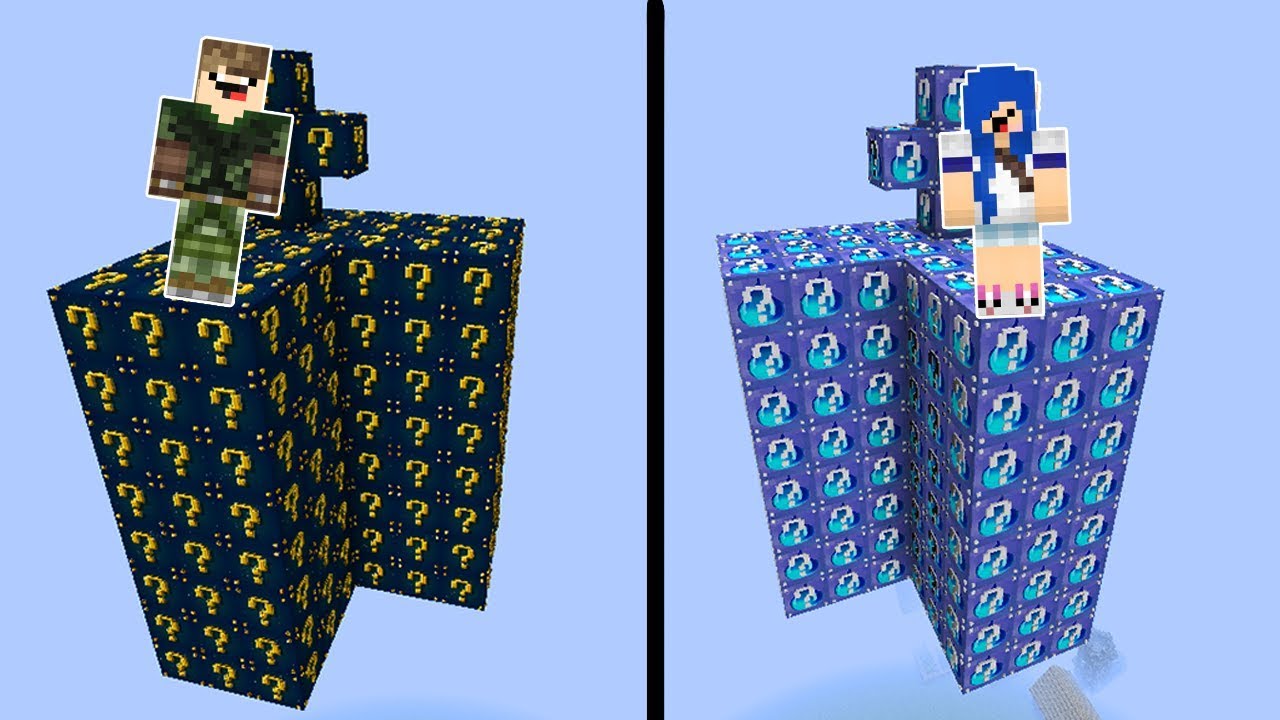 LUCKY BLOCK ASTRAL vs LUCKY BLOCK de ÁGUA l QUEM TEVE MAIS AZAR? (MINECRAFT)