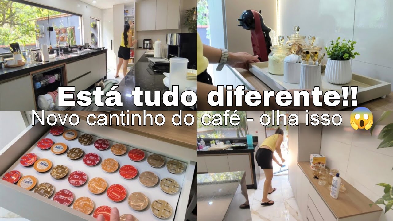 COZINHA FINALIZADA | NOSSO NOVO CANTINHO DO CAFÉ FICOU INCRÍVEL 😱| LIMPEZA E ORGANIZAÇÃO 