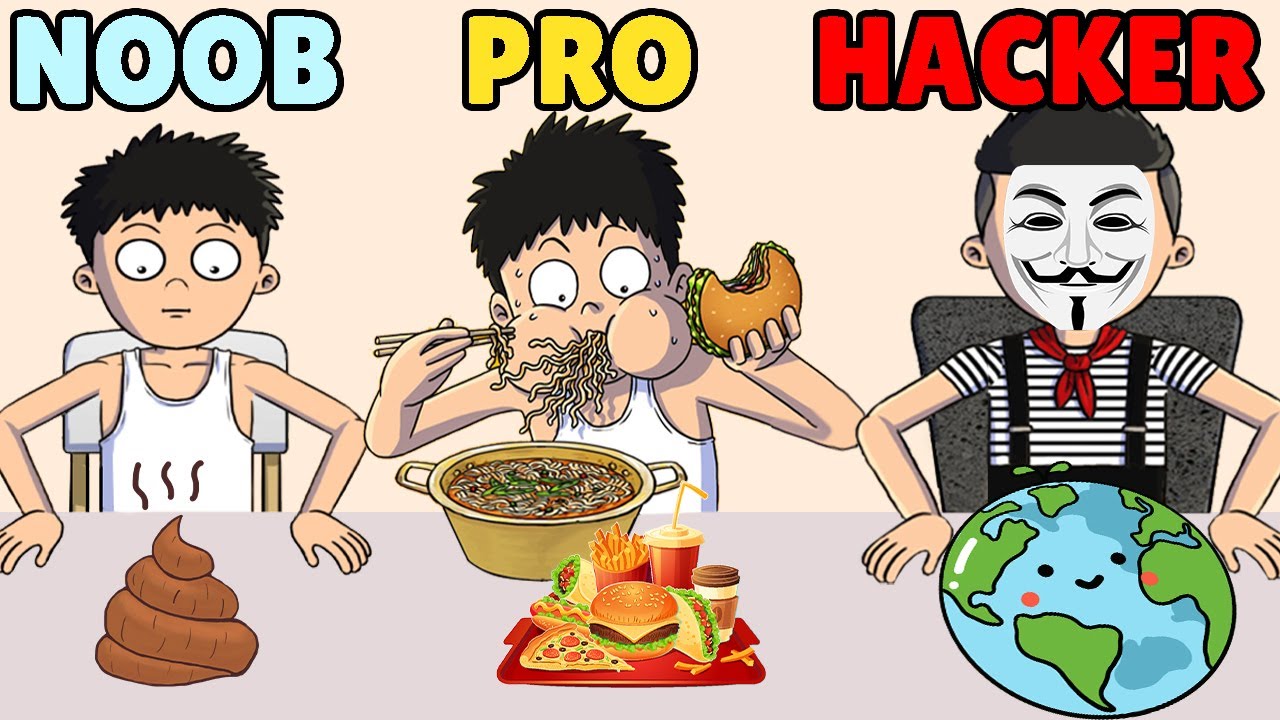 NOOB vs PRO vs HACKER in Food Fighter Clicker