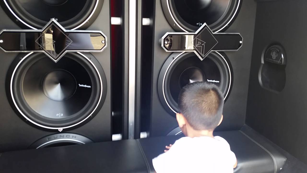 Rockford Fosgate car audio demo van walk through (by 4 year old)
