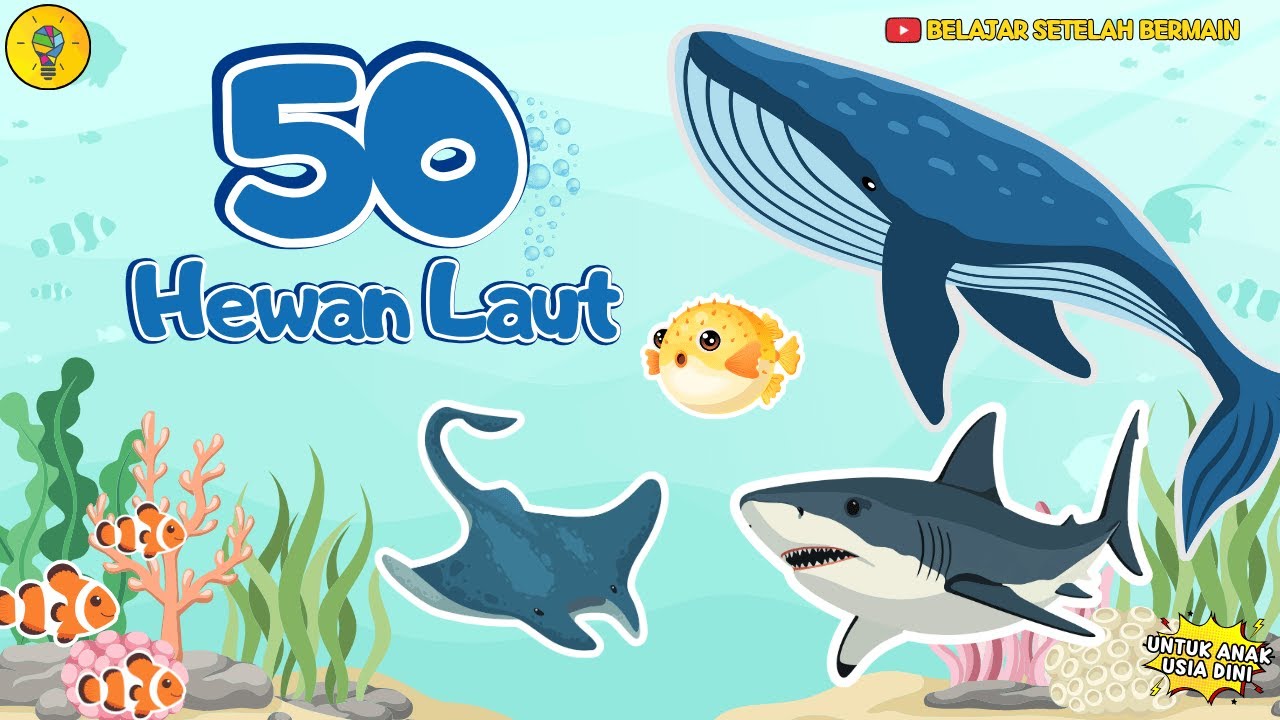 50 NAMA HEWAN LAUT BAHASA INDONESIA DAN BAHASA INGGRIS || LEARN OF ANIMALS NAME