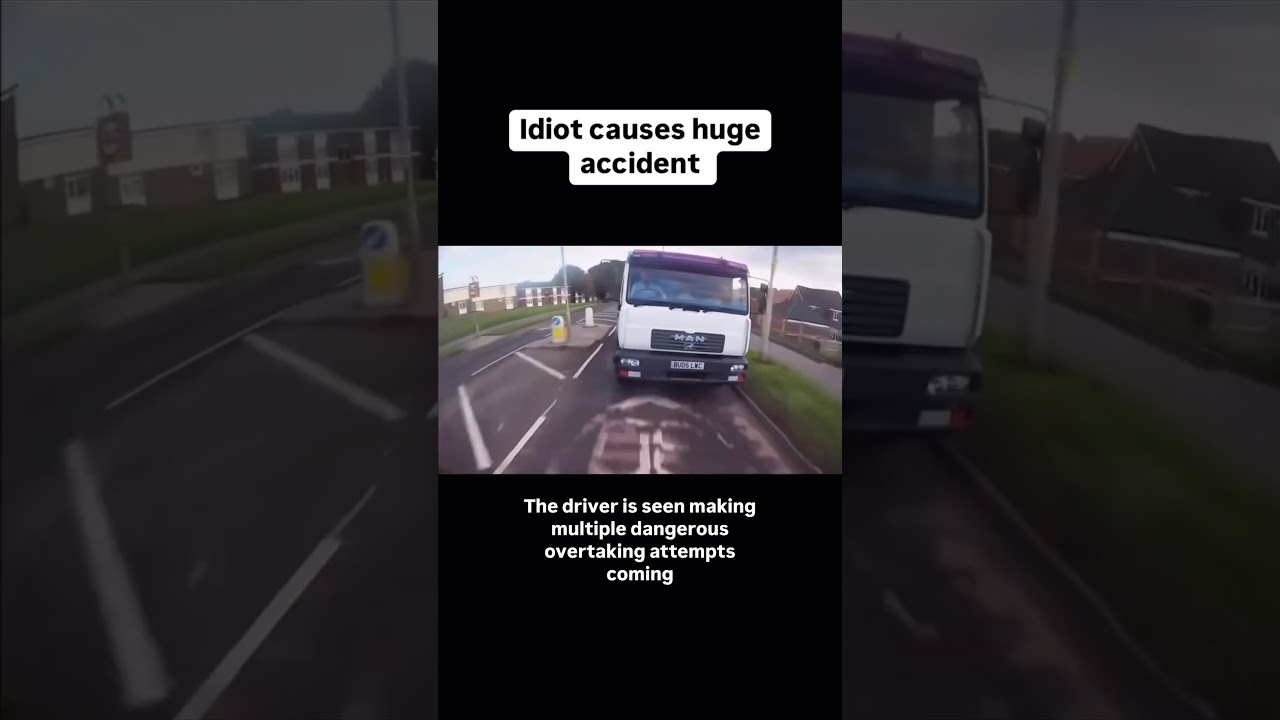 Idiot lorry driver causes huge accident. #roadrage #dashcam #uk