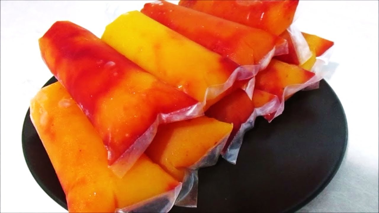 BOLIS DE MANGO CON CHAMOY,  Congeladas.