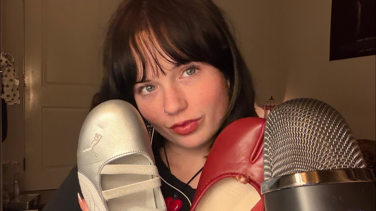 ASMR SHOE COLLECTION (tapping, mouthsounds, whispers) 