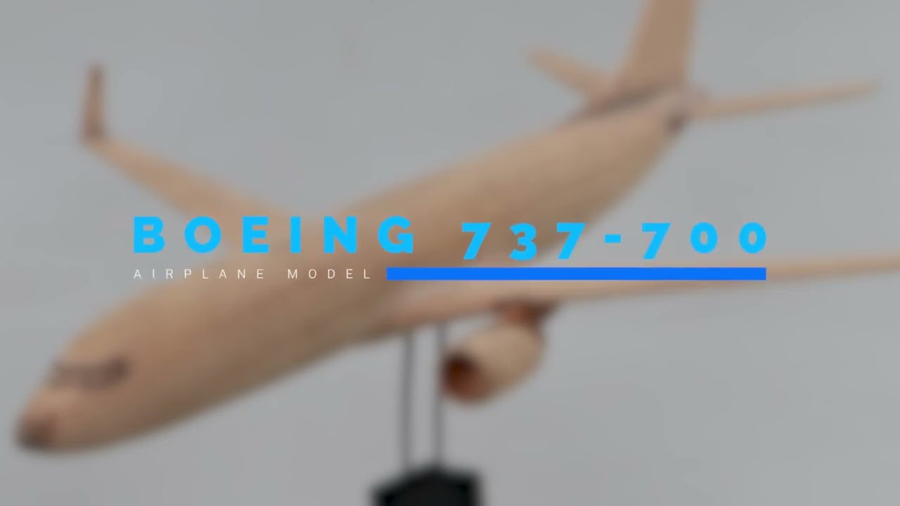 Резьба по дереву — Модель самолёта Boeing 737-700 — Искусство деревообработки