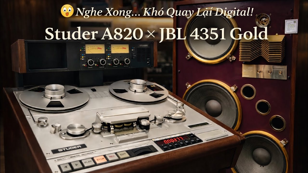 🎛  Studer A820 Đầu Từ Bướm🎶 Phối Ghép JBL 4351 Gold | Analog & Chất Âm Mỹ