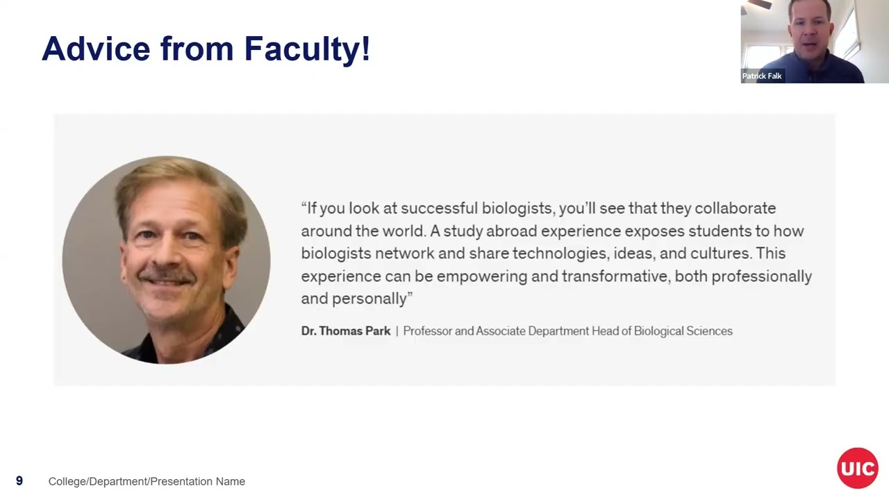 Study Abroad Workshop for Biological Sciences and Neuroscience