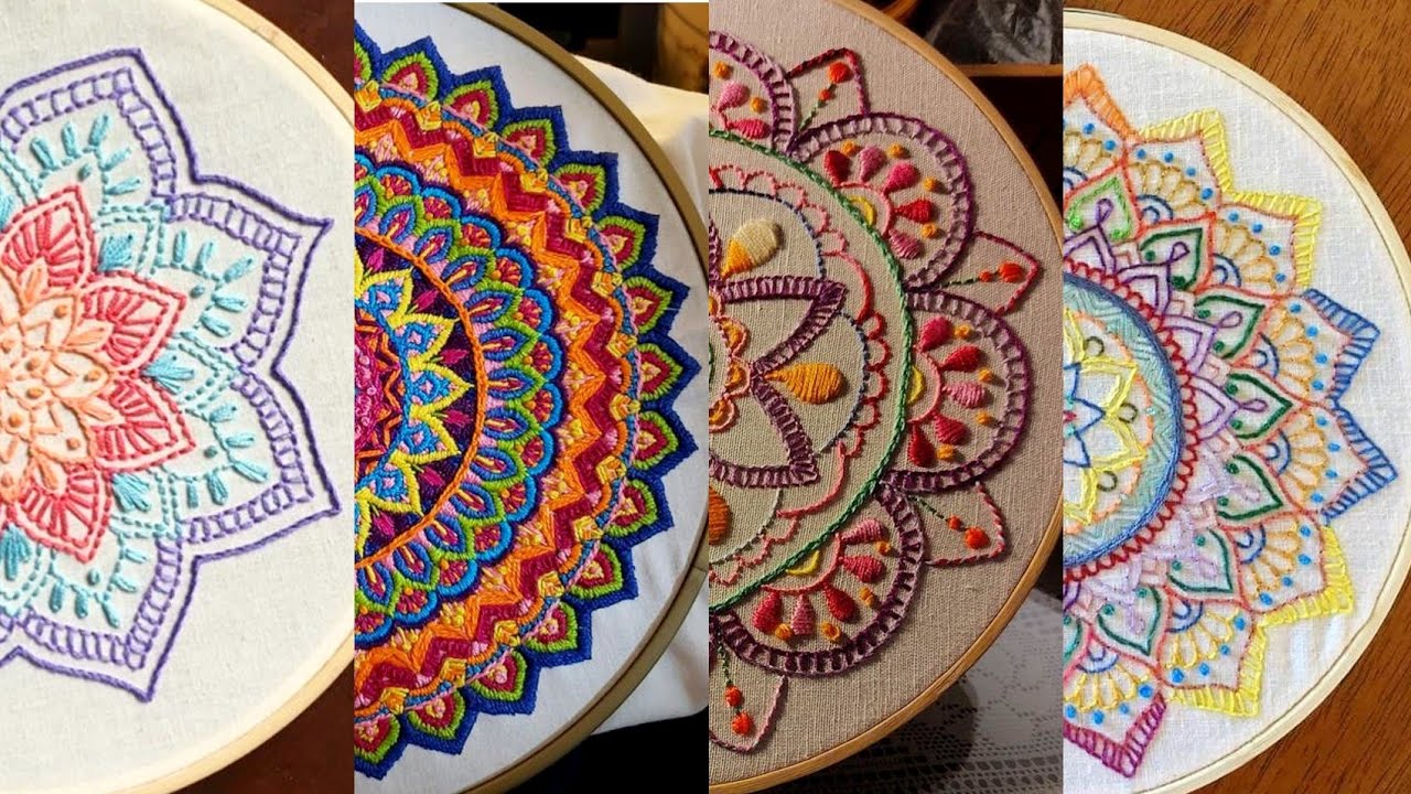 Top 50 Best Mandala With Different Stitches Hand Embroidery Designs For Beginners