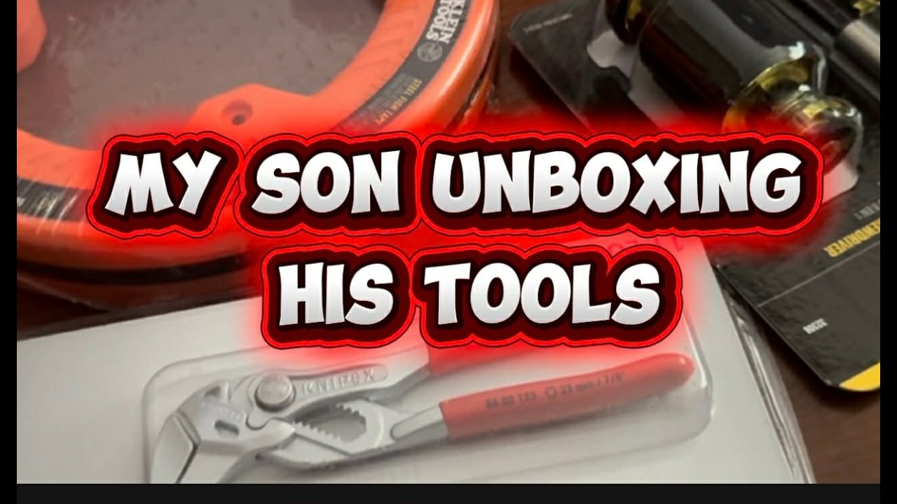 MY SON UNBOXING HIS TOOLS
