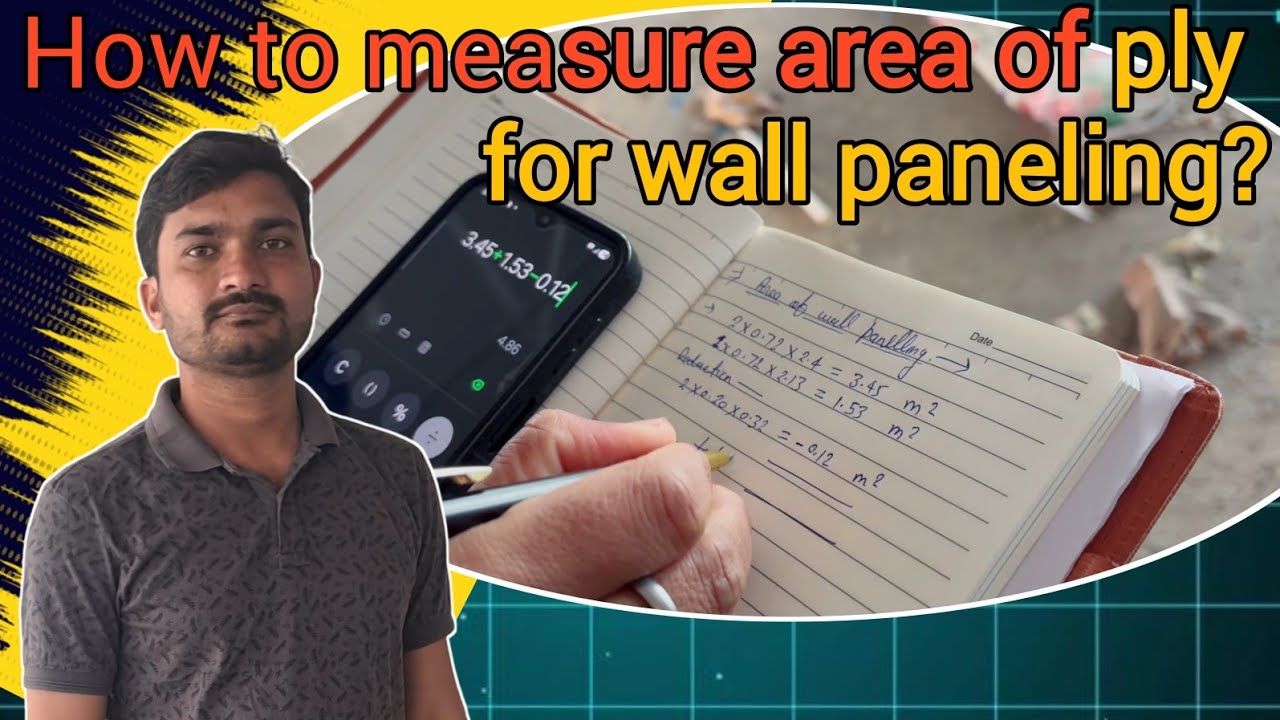 How to measure area of ply for wall paneling? Ply की area कैसे निकाले? #wallpanelling #plywood 