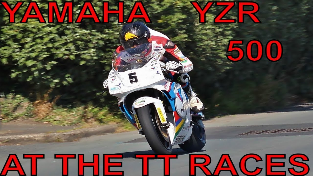YAMAHA YZR500 2 STROKE MOTOGP BIKE AT ISLE OF MAN TT RACES CLASSIC TT MANX GRAND PRIX BRUCE ANSTEY