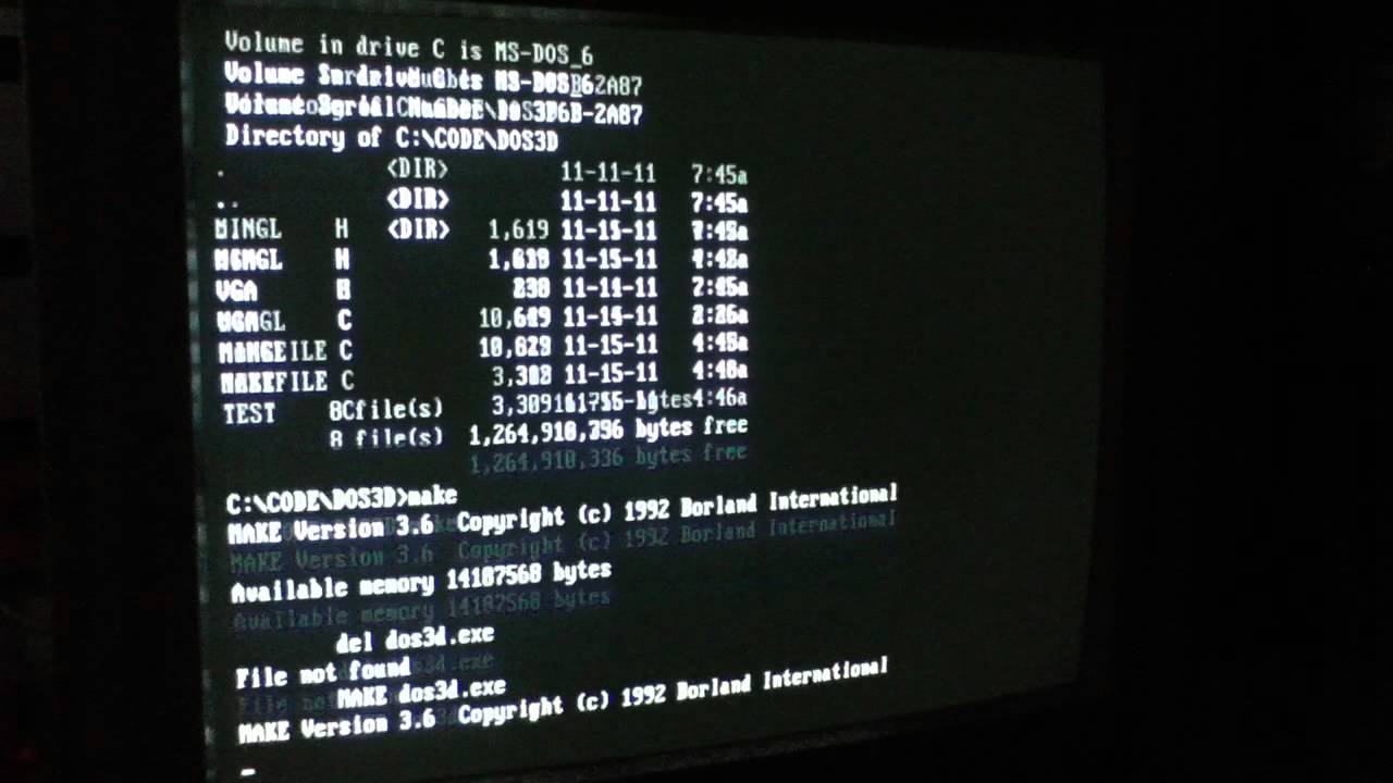 16bit DOS 3D cube in VGA mode 13h