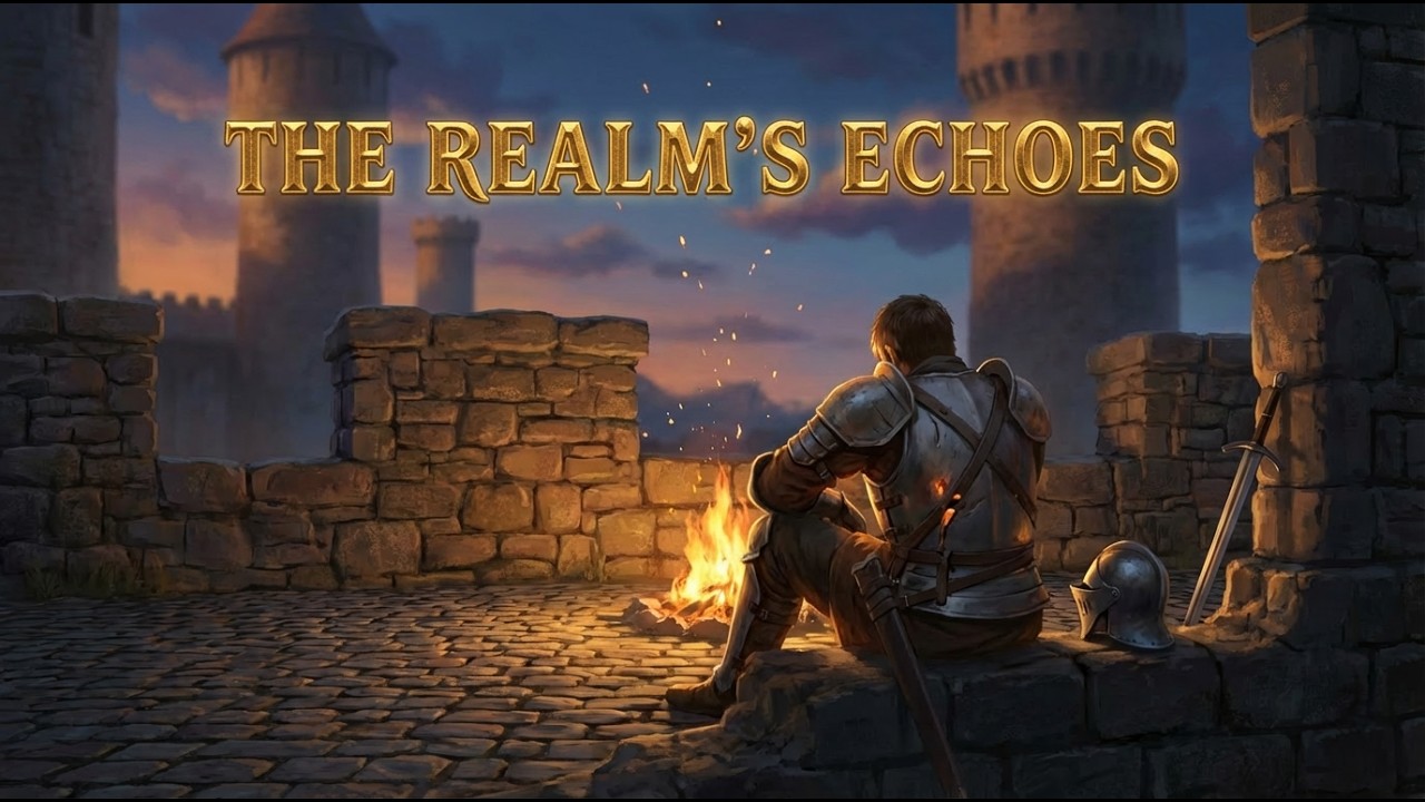 Dark Medieval Campfire Ambience | Lone Knight In The Castle At Night