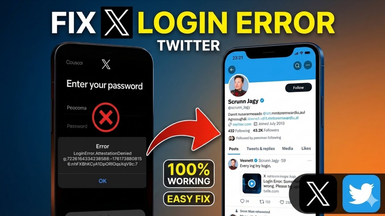 Fix X Login Error Attestation Denied 2025 | Twitter App LoginError.AttestationDenied Solution