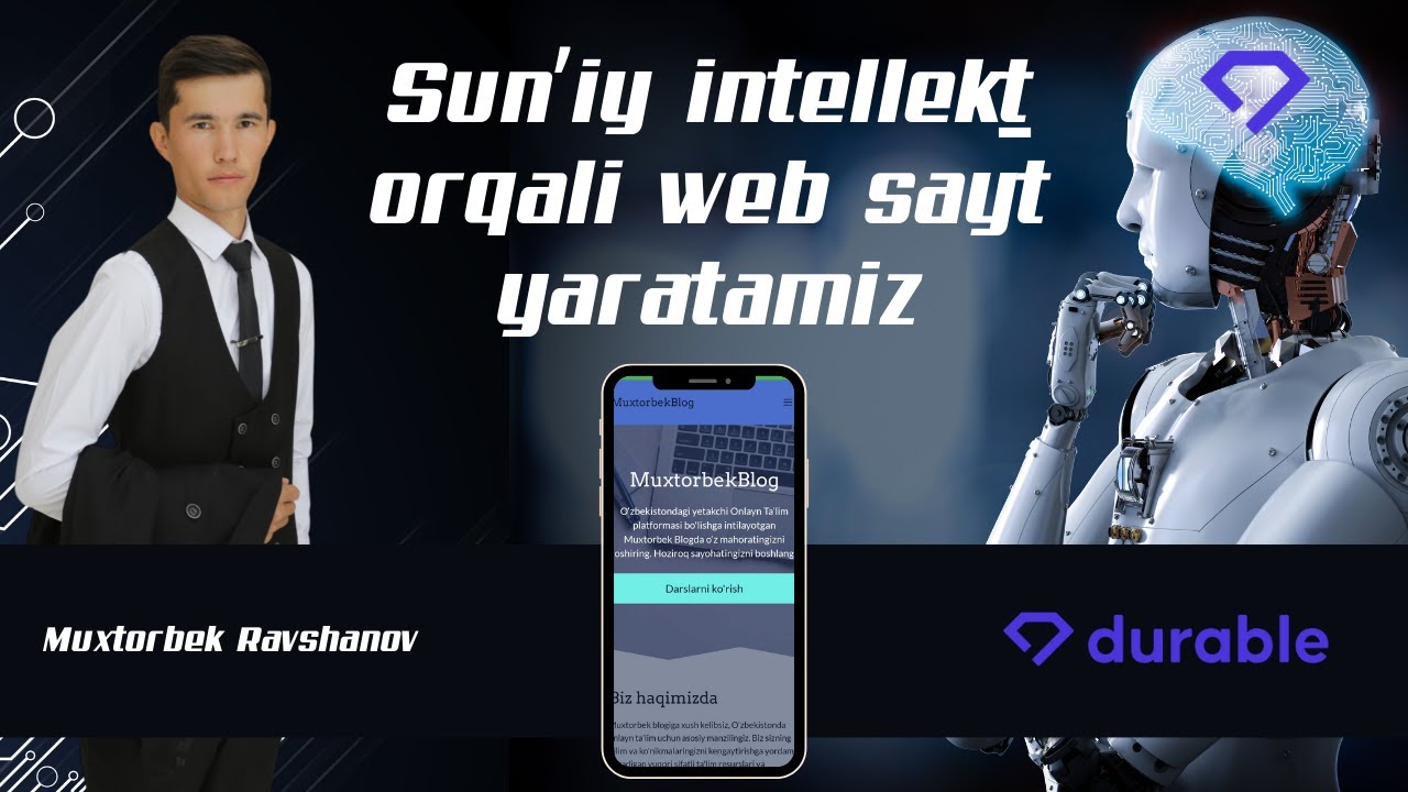 Sunʼiy intellekt orqali kod yozmasdan  web sayt yaratamiz.