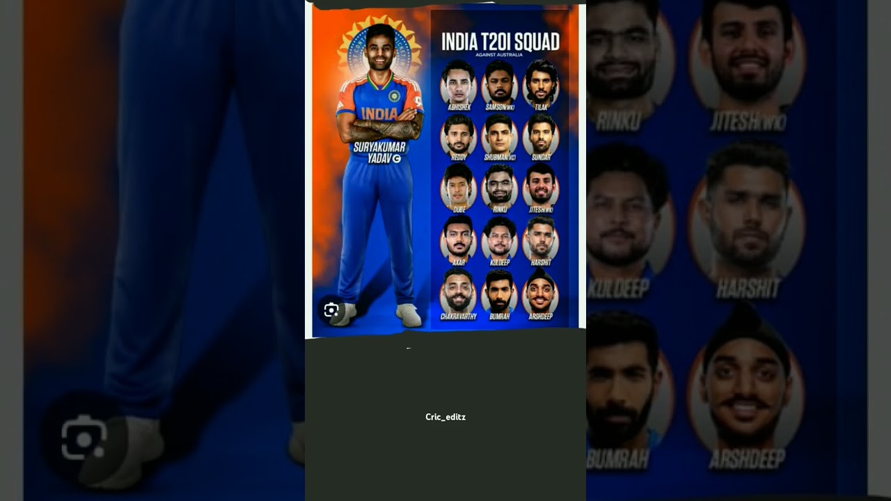 India T20 squad against Australia 