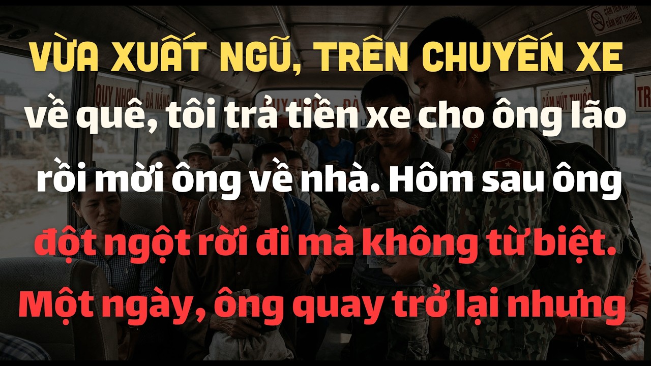 Vừa Xuất Ngũ Trên Chuyến Xe Về Quê, Tôi Trả Tiền Xe Cho Ông Lão Rồi Mời Ông Về Nhà. Hôm Sau Ông Đi