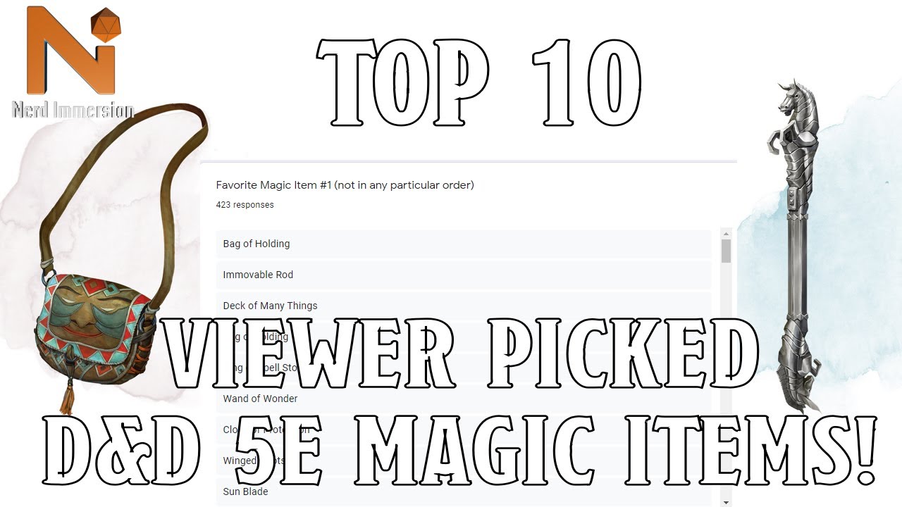 Top 10 Viewer Picked D&D 5e Magic Items | Nerd Immersion