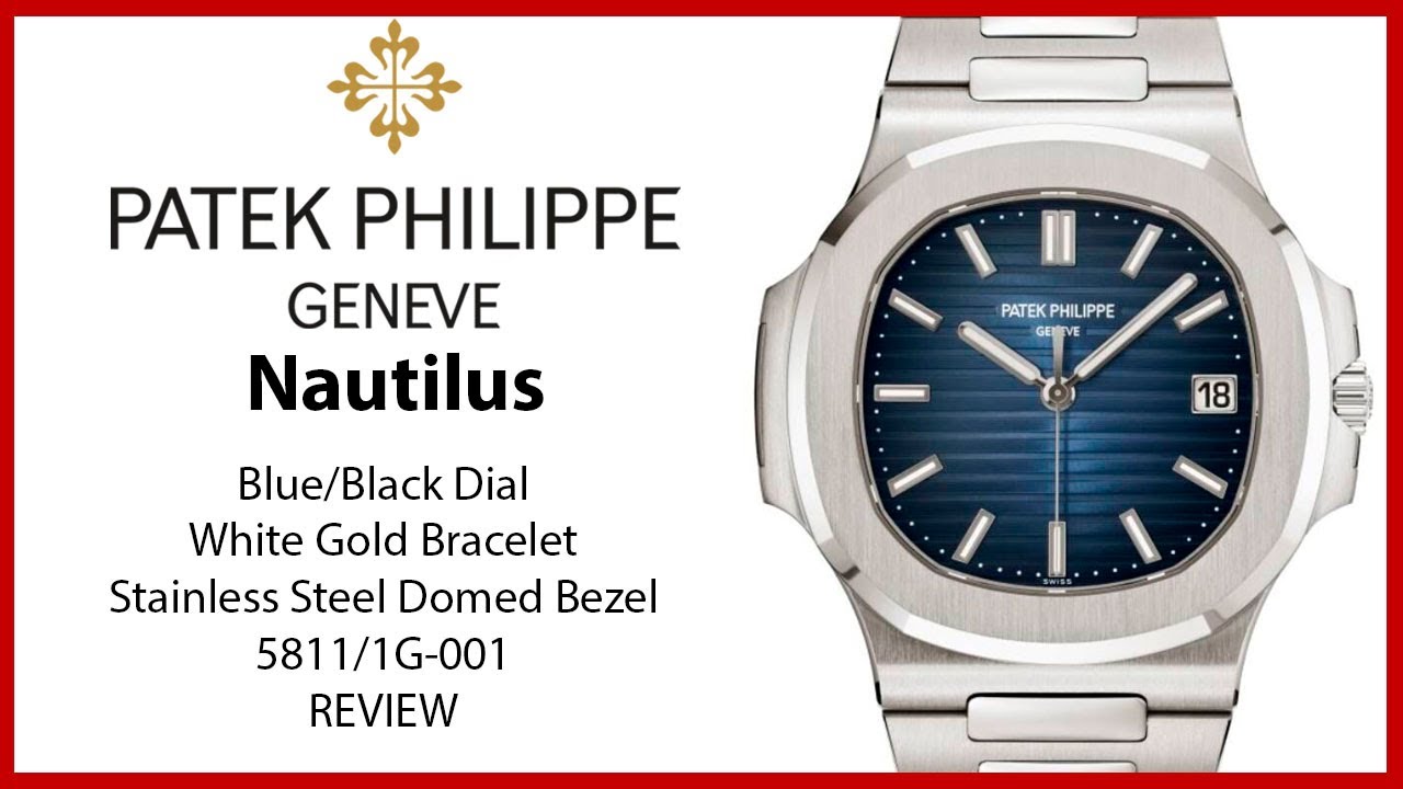 ▶ Patek Philippe Nautilus Date Sweep Seconds White Gold Black Blue Dial 5811/1G-001 - REVIEW