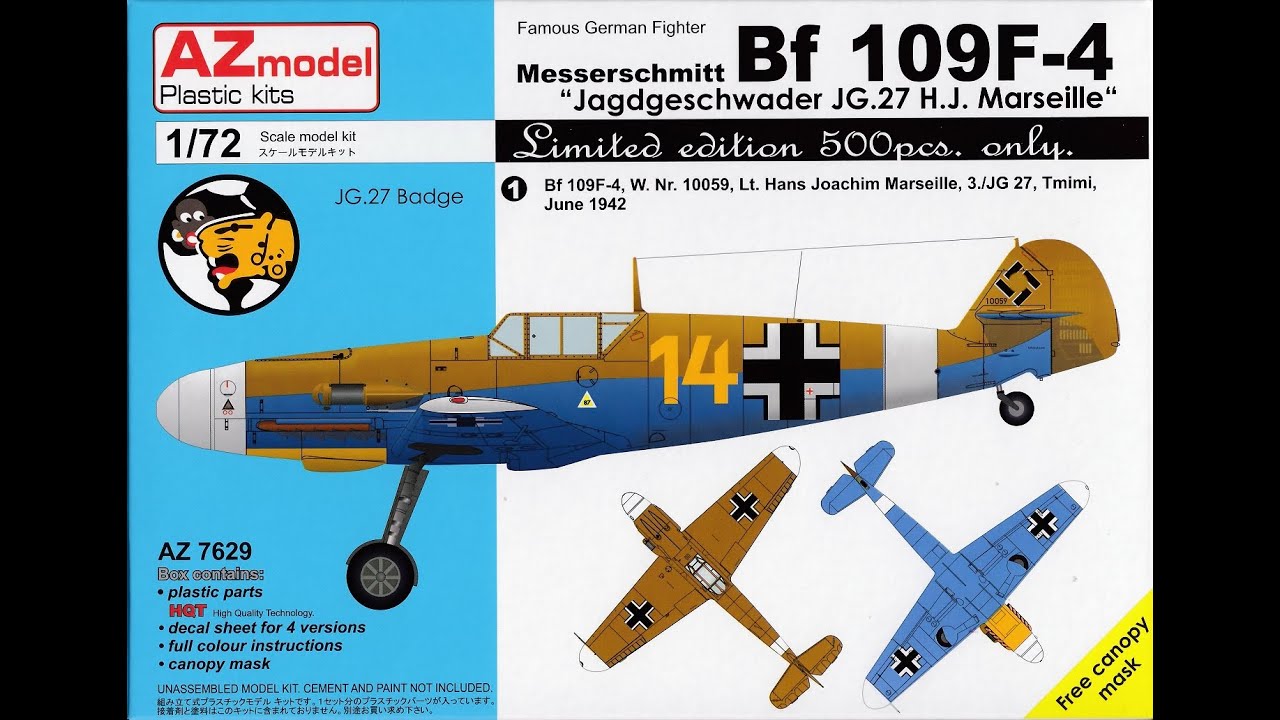 Messerschmitt Bf 109 F-4 von AZmodel im Ma&szlig;stab 1:72