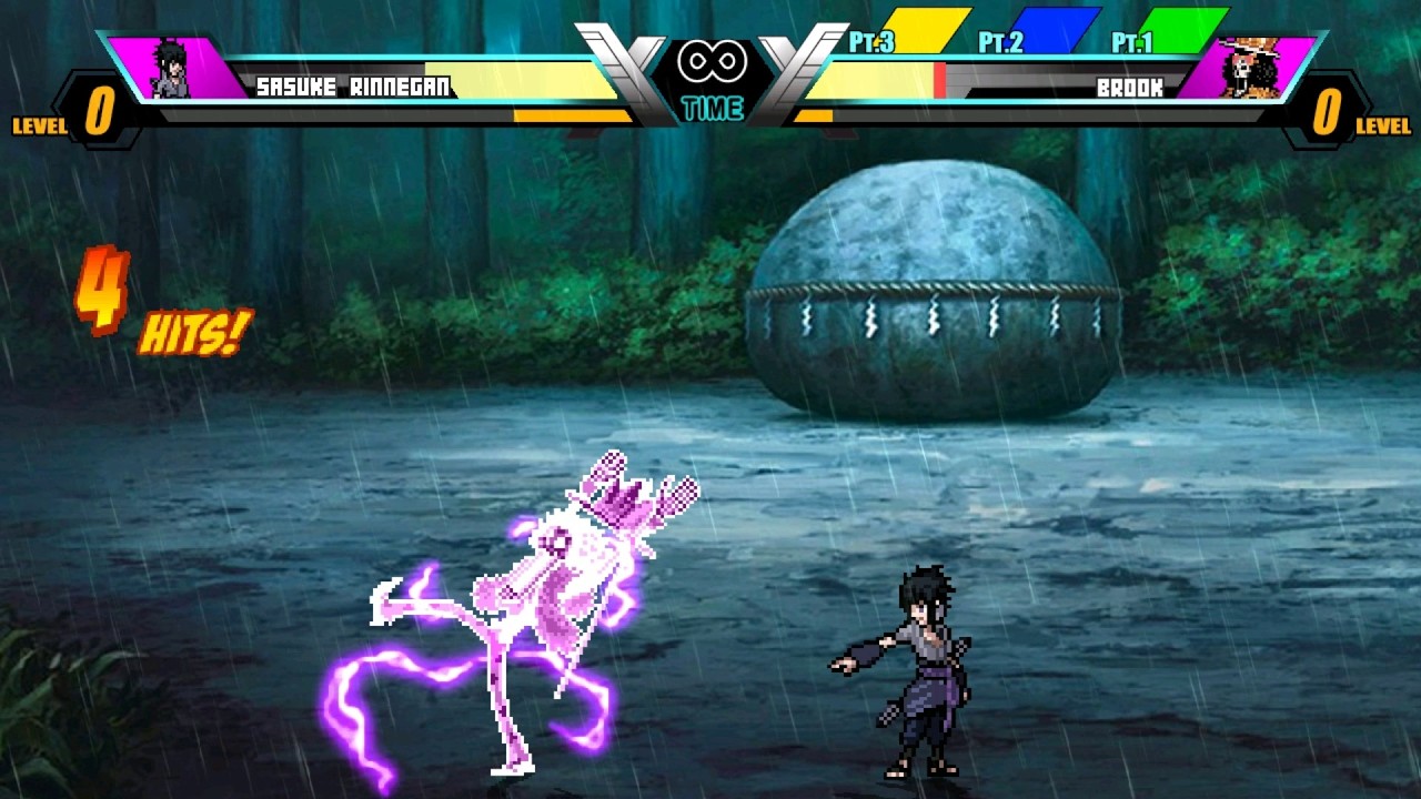 Sasuke Rinnegan vs Brook MUGEN Battle! Naruto x One Piece Crossover Fight