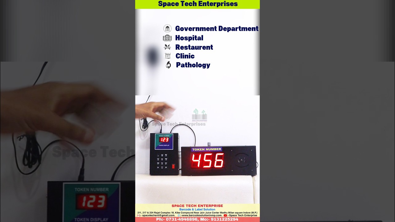 Token Display 3 character For Queue Management Hospitals, Pathology, Clinic, Restaurant Token system