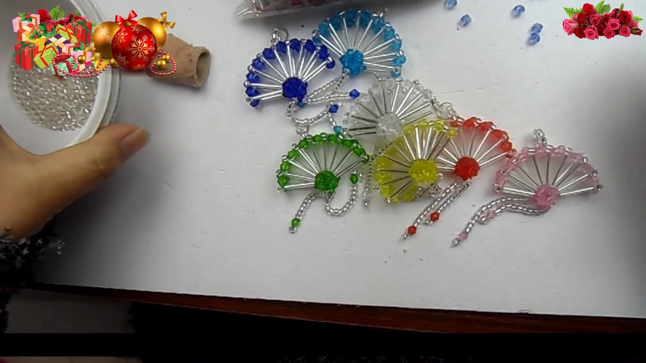 水晶串珠 趣味小物 小扇子