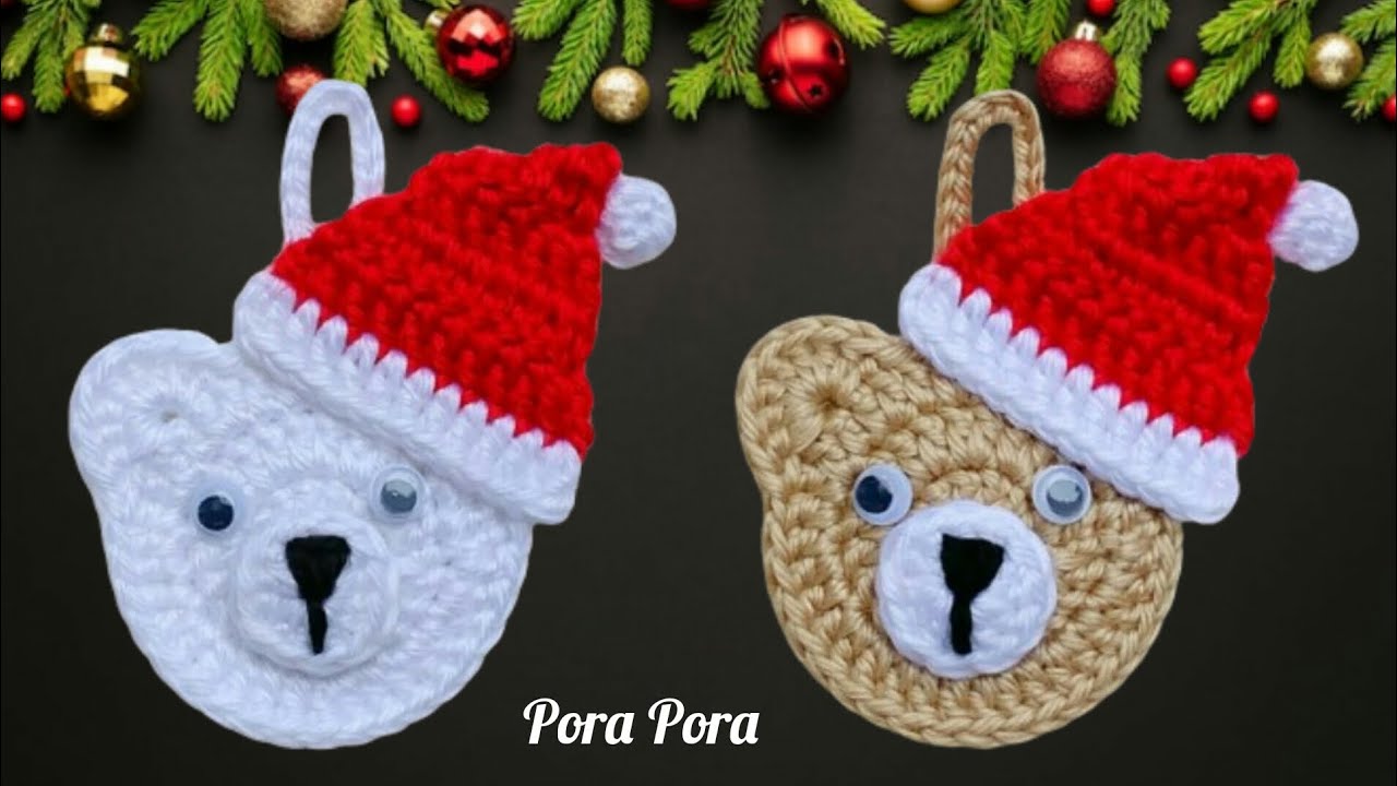 Crochet Bear Ornament I Crochet Christmas Decorations I Crochet Christmas Ornaments