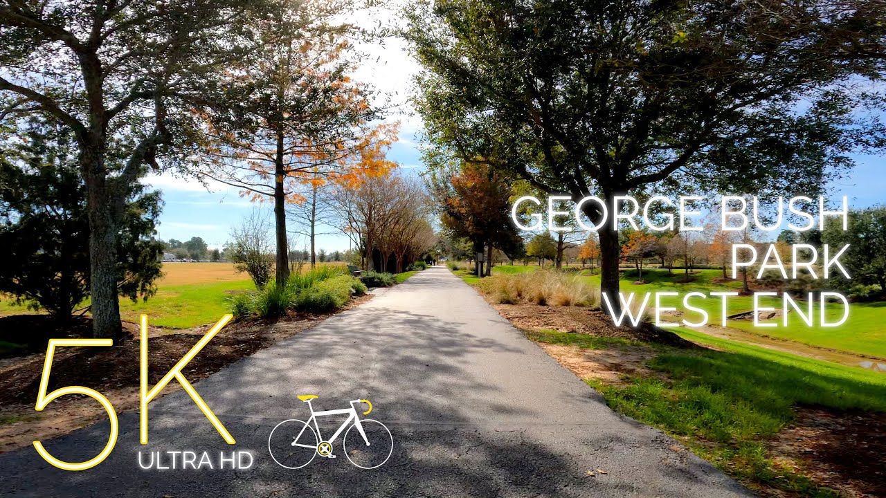 GoPro  Hero 10 | 5K 60fps | George Bush Park | Trail bike ride | Actual sound /speed | 1hr.