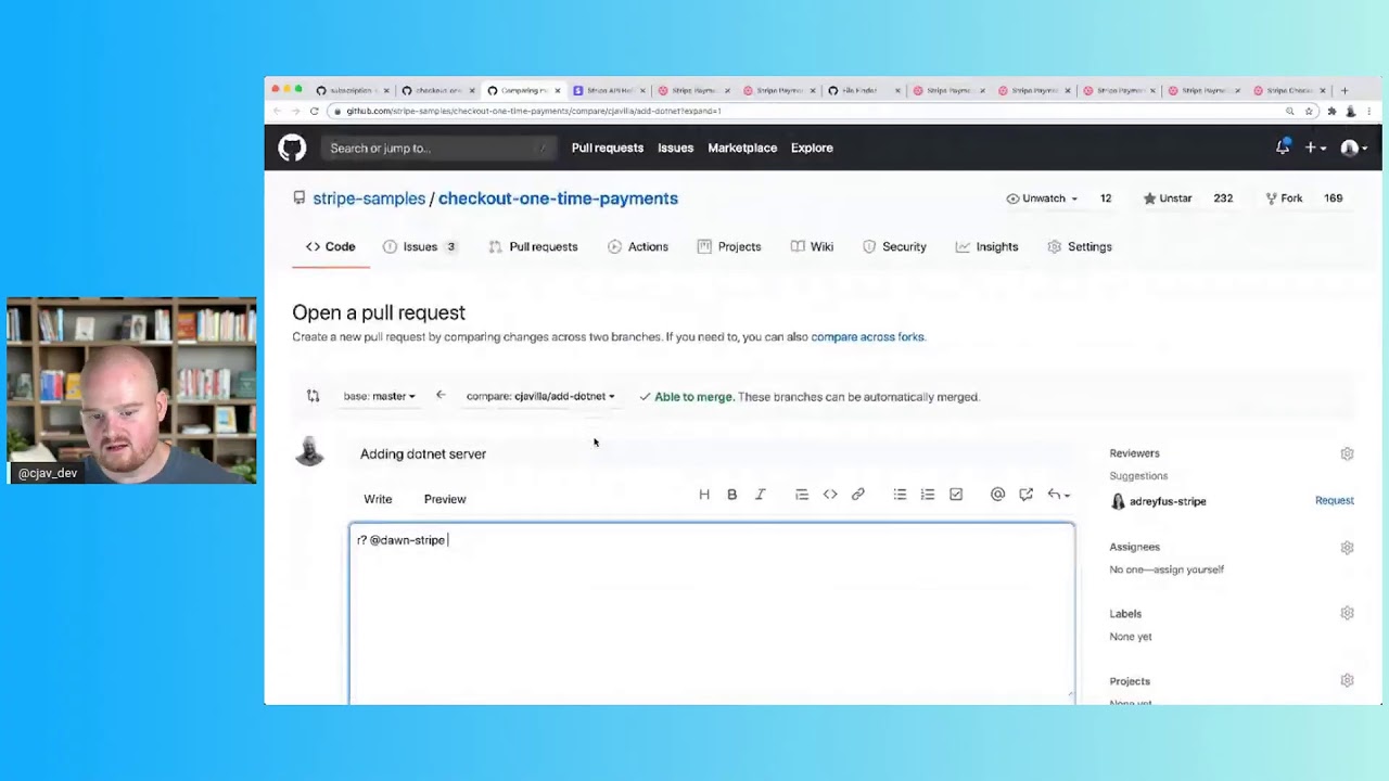 Add support for a #Dotnet server to a Stripe Checkout one time payments sample