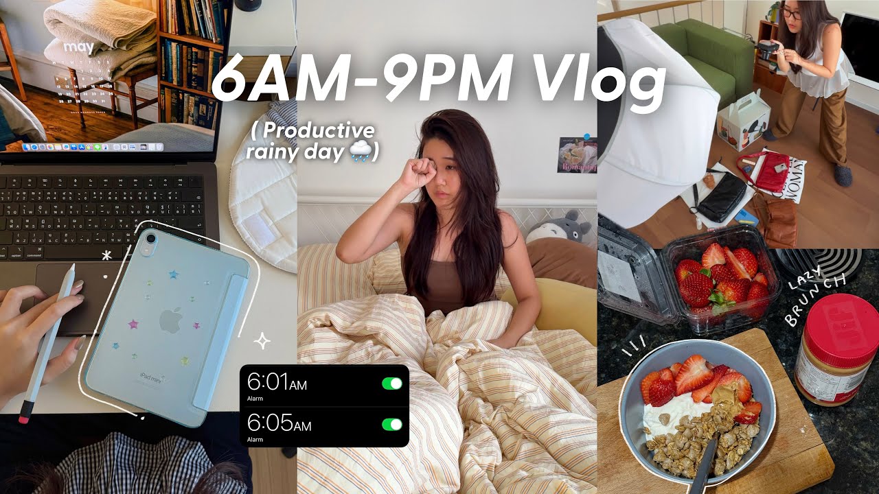 6AM-9PM Vlog 🌧️ Productive กว่าที่คิด วันฝนตกหนักที่ไม่ได้ออกไปไหน, บริหารเวลาเช้ายันเย็น